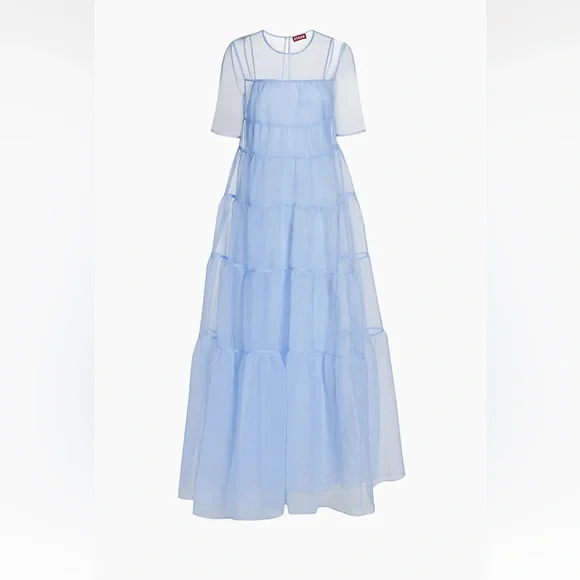 staud light blue dress STAUD, Allyson Dress in Blue Haze, Size 12 main image 0